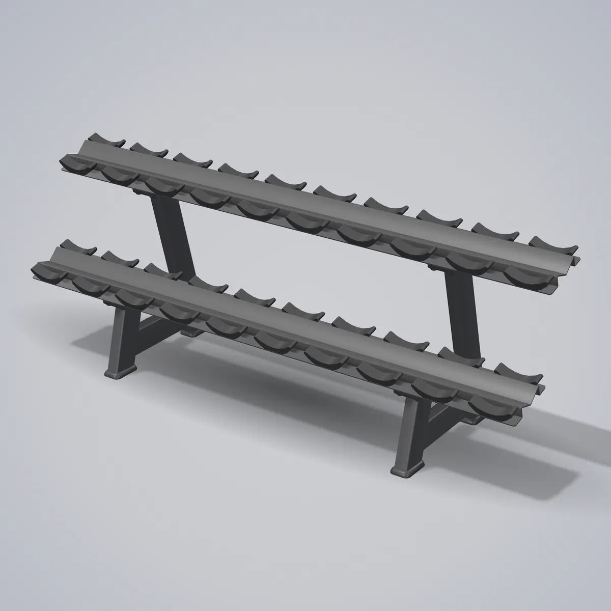 10 Pairs Dumbbell Rack A3077 — wizualizacja 3D