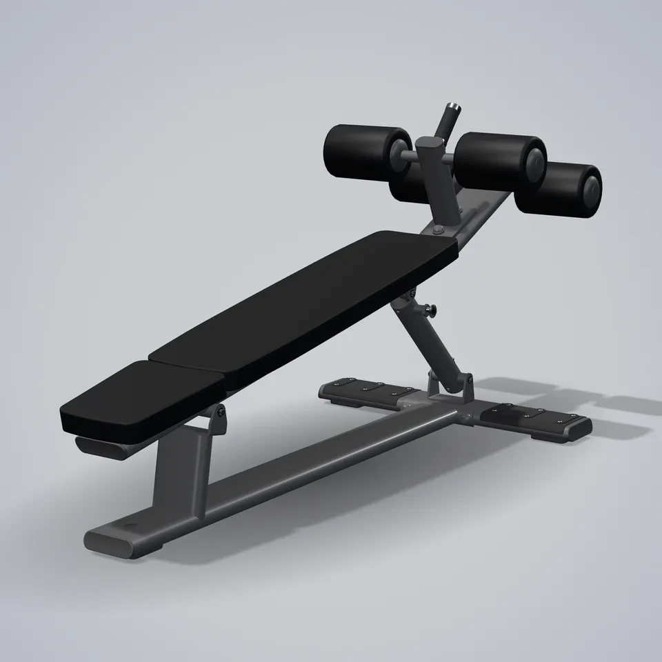 Decline Abdominal Bench E7037 — wizualizacja 3D